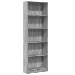 Libreria Grigio Sonoma 60x24x176 cm in Legno Multistrato 857826