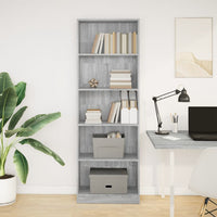 Libreria Grigio Sonoma 60x24x176 cm in Legno Multistrato 857826