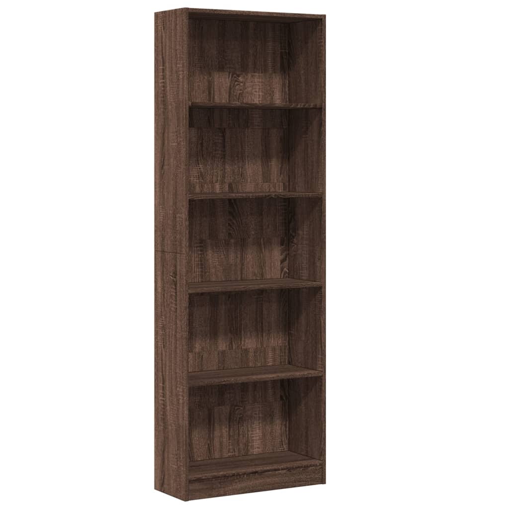 Libreria Rovere Marrone 60x24x176 cm in Legno Multistrato 857827