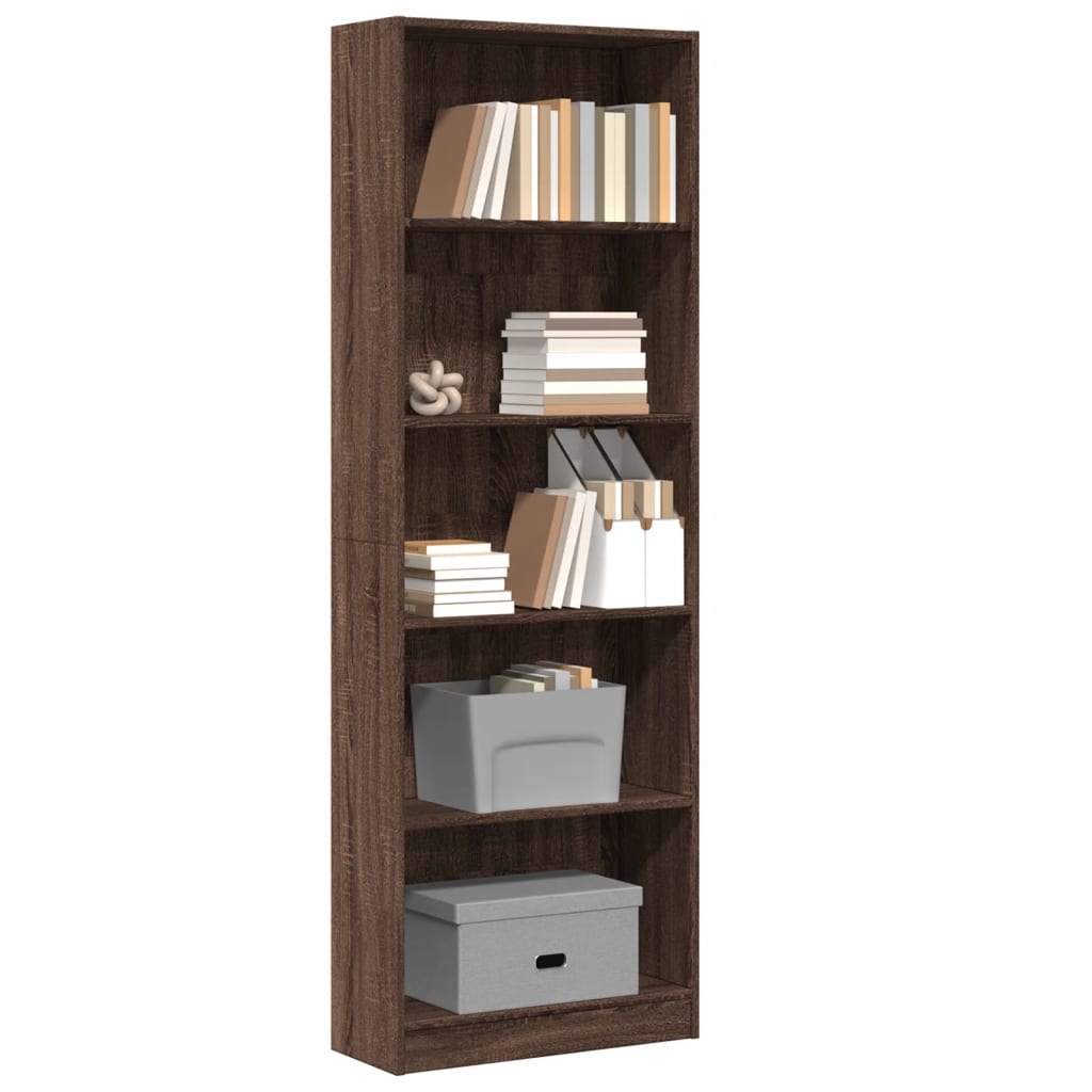 Libreria Rovere Marrone 60x24x176 cm in Legno Multistrato 857827