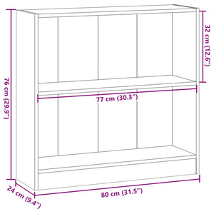 Libreria Rovere Fumo 80x24x76 cm in Legno Multistrato 857830