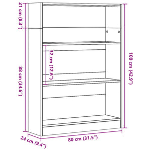 Libreria Bianca 80x24x109 cm in Legno Multistrato 857835