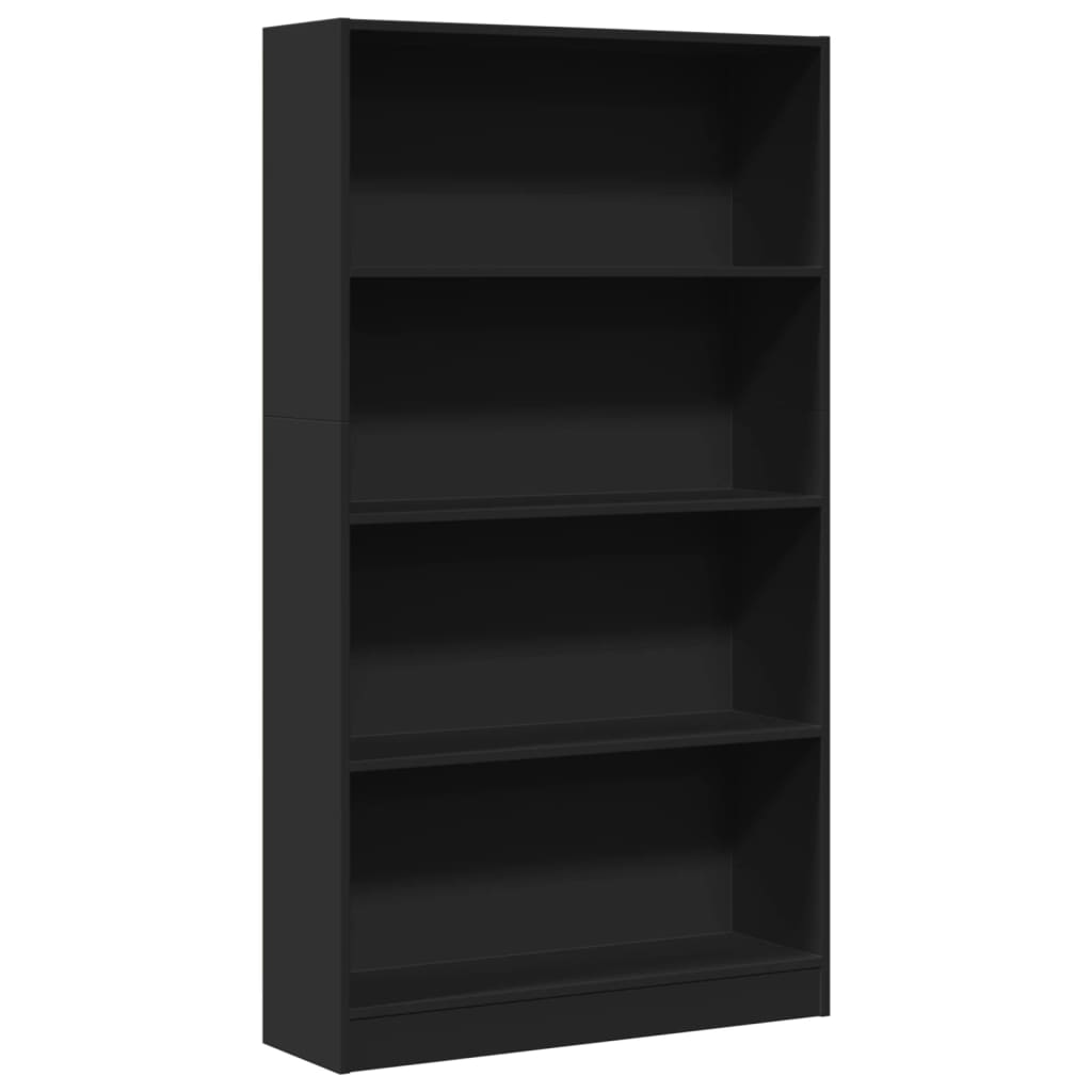 Libreria Nera 80x24x143 cm in Legno Multistrato 857845