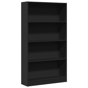 Libreria Nera 80x24x143 cm in Legno Multistrato 857845