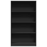 Libreria Nera 80x24x143 cm in Legno Multistrato 857845