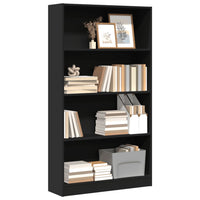 Libreria Nera 80x24x143 cm in Legno Multistrato 857845