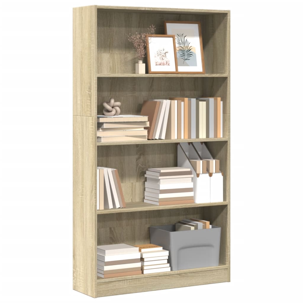 Libreria Rovere Sonoma 80x24x143 cm in Legno Multistrato 857846