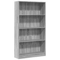 Libreria Grigio Sonoma 80x24x143 cm in Legno Multistrato 857849