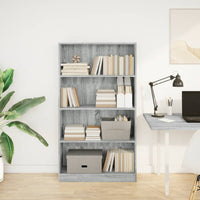 Libreria Grigio Sonoma 80x24x143 cm in Legno Multistrato 857849