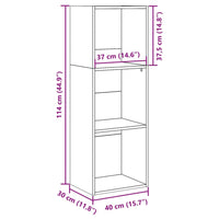 Libreria Grigio Cemento 40x30x114 cm in Legno Multistrato 857870