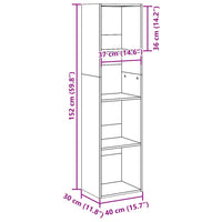 Libreria Grigio Cemento 40x30x152 cm in Legno Multistrato 857879