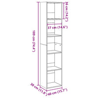 Libreria Grigio Sonoma 40x30x189 cm in Legno Multistrato 857890