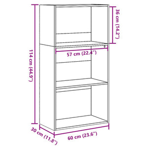 Libreria Nera 60x30x114 cm in Legno Multistrato 857900