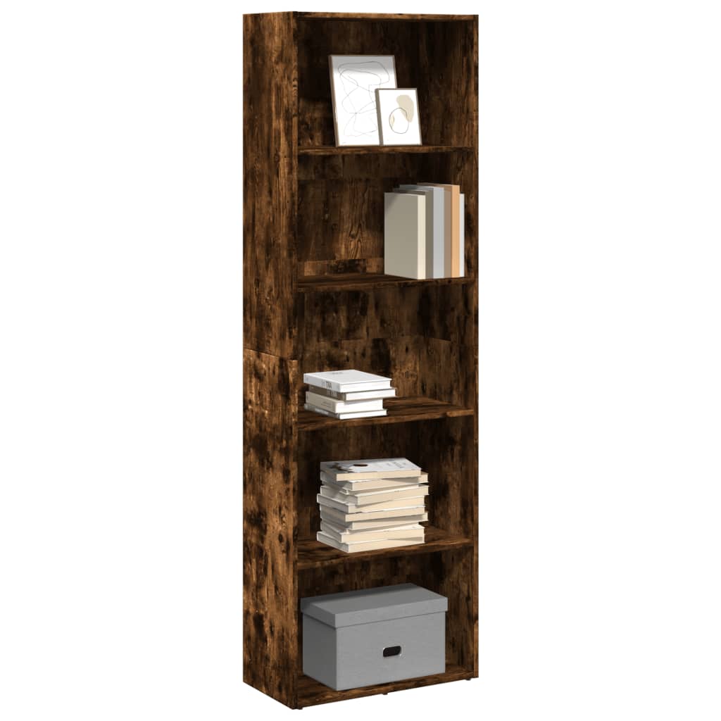 Libreria Rovere Fumo 60x30x189 cm in Legno Multistrato 857921