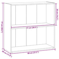 Libreria Rovere Artigianale 80x30x77 cm in Legno Multistrato 857930