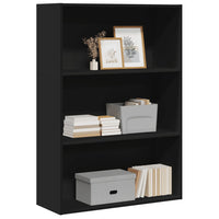 Libreria Nera 80x30x114 cm in Legno Multistrato 857932