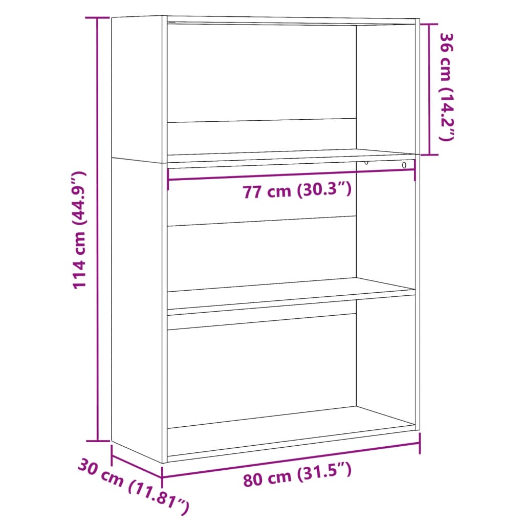 Libreria Rovere Marrone 80x30x114 cm in Legno Multistrato 857937