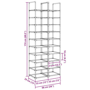 Scarpiere a 10 Livelli 2 pz 33x33x174 cm in Tessuto Non Tessuto 4100616