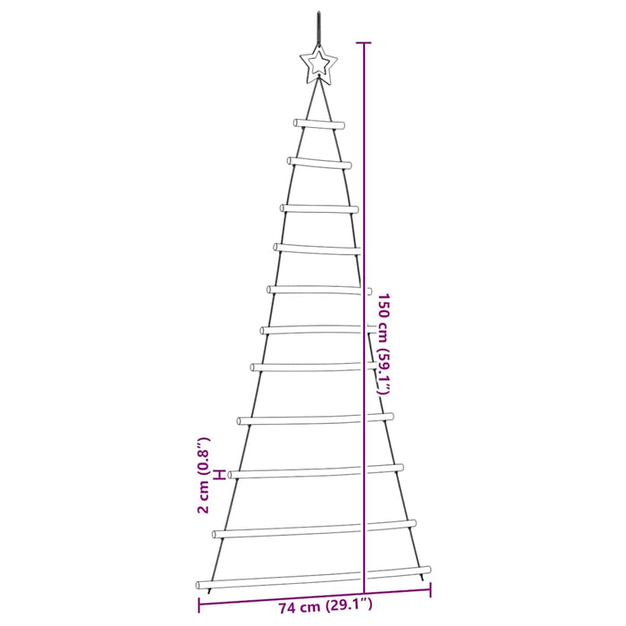 Albero di Natale da Parete con Stella 74x150 cm Ramo Naturale 4101011