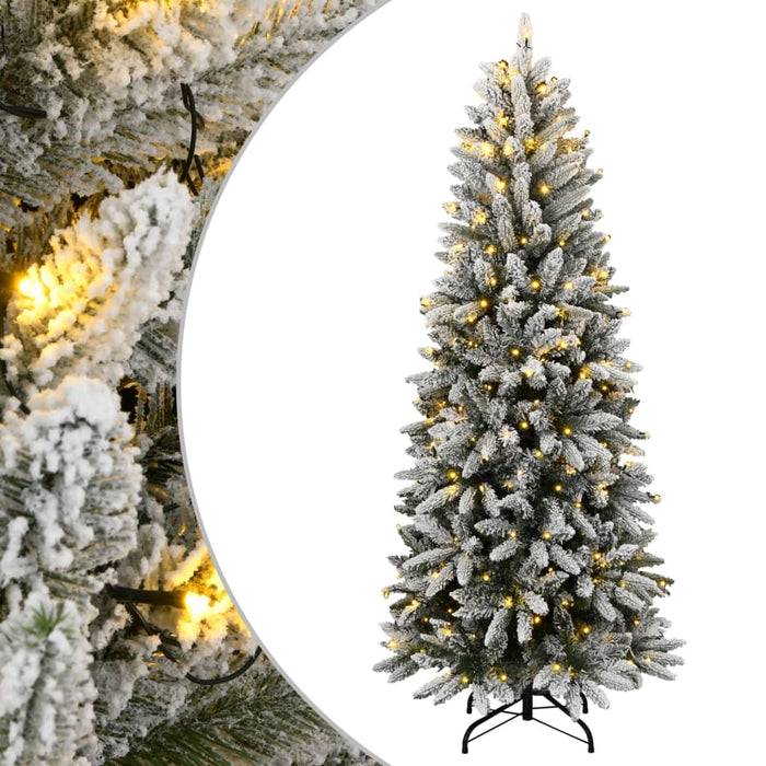 Albero di Natale Artificiale con 300 LED e Neve Floccata 210 cm 3315766