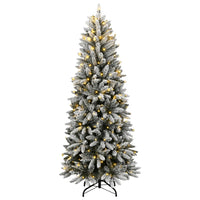 Albero di Natale Artificiale con 300 LED e Neve Floccata 210 cm 3315766