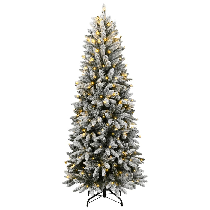 Albero di Natale Artificiale con 300 LED e Neve Floccata 210 cm 3315766