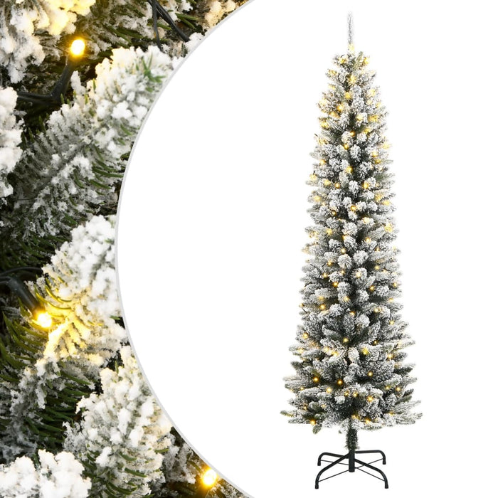 Albero di Natale Artificiale con 150 LED e Neve Fioccata 150 cm 3315769