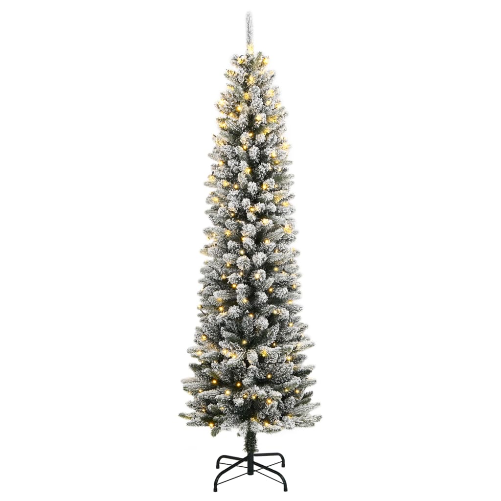 Albero di Natale Artificiale con 150 LED e Neve Fioccata 150 cm 3315769