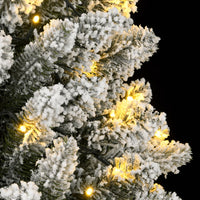 Albero di Natale Artificiale con 150 LED e Neve Fioccata 150 cm 3315769