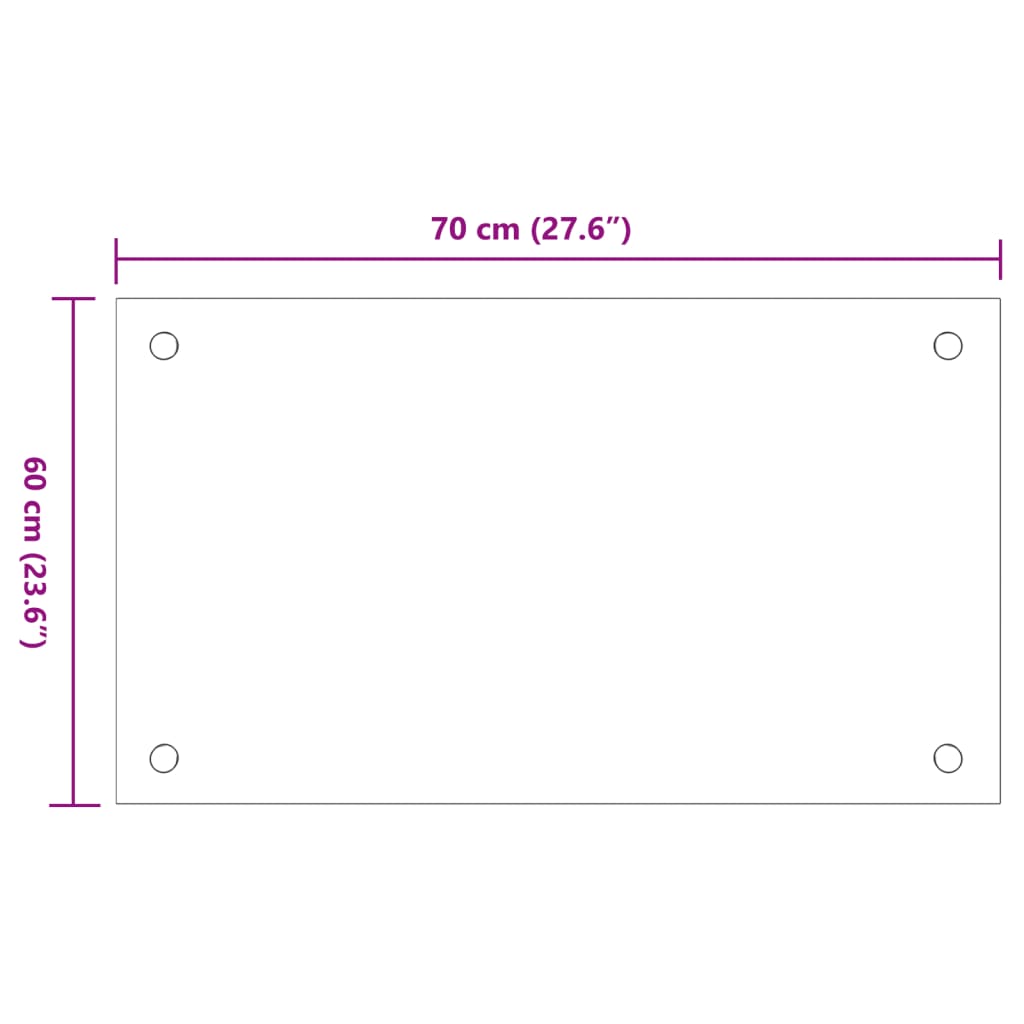 Paraschizzi per Cucina 2 pz Trasparente 70x60cm Vetro Temperato 3315791