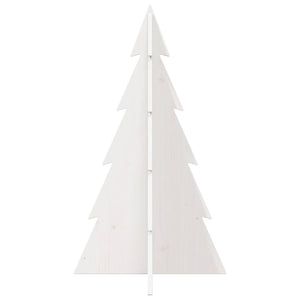 Albero di Natale Decorativo Bianco 80 cm Legno Massello di Pino 858169