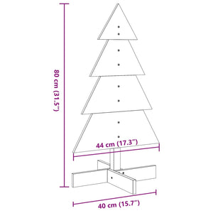 Albero di Natale Decorativo in Legno 80 cm Legno Massello Pino 858183