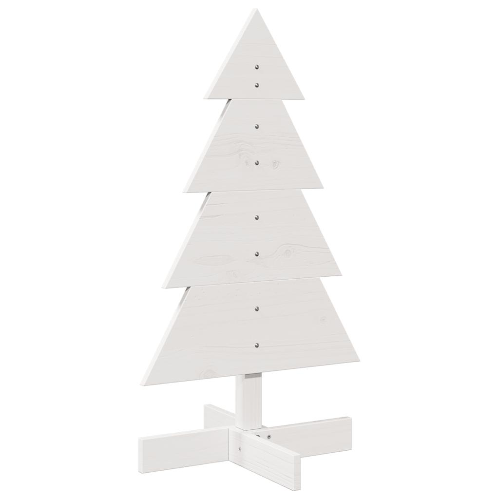 Albero di Natale Decorativo Bianco 80 cm Legno Massello di Pino 858184