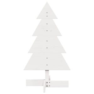 Albero di Natale Decorativo Bianco 80 cm Legno Massello di Pino 858184