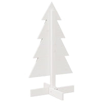 Albero di Natale Decorativo Bianco 80 cm Legno Massello di Pino 858184