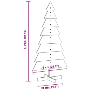 Albero di Natale Decorativo in Legno 150 cm Legno Massello Pino 858192