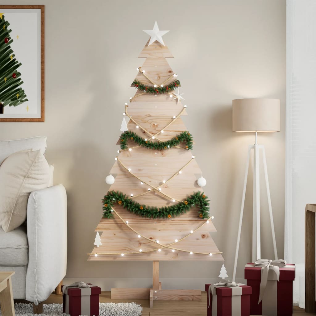 Albero di Natale Decorativo in Legno 150 cm Legno Massello Pino 858192