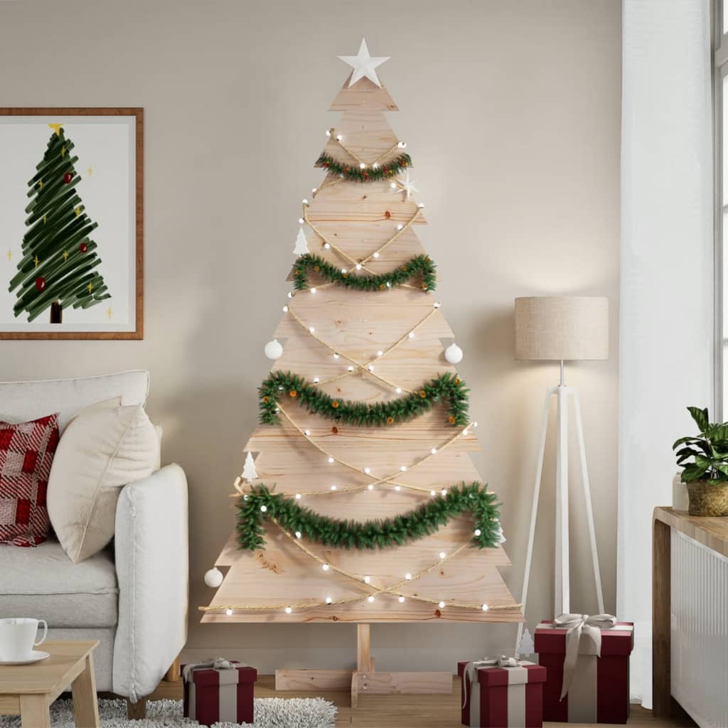 Albero di Natale Decorativo in Legno 180 cm Legno Massello Pino 858195