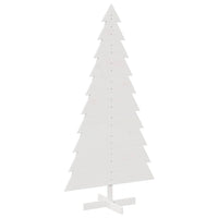 Albero di Natale Decorativo Bianco 180cm Legno Massello di Pino 858196