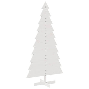 Albero di Natale Decorativo Bianco 180cm Legno Massello di Pino 858196