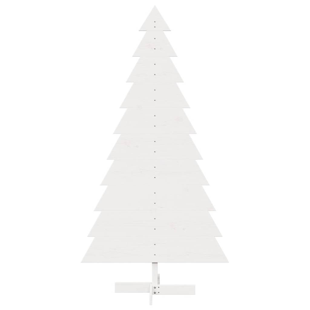 Albero di Natale Decorativo Bianco 180cm Legno Massello di Pino 858196