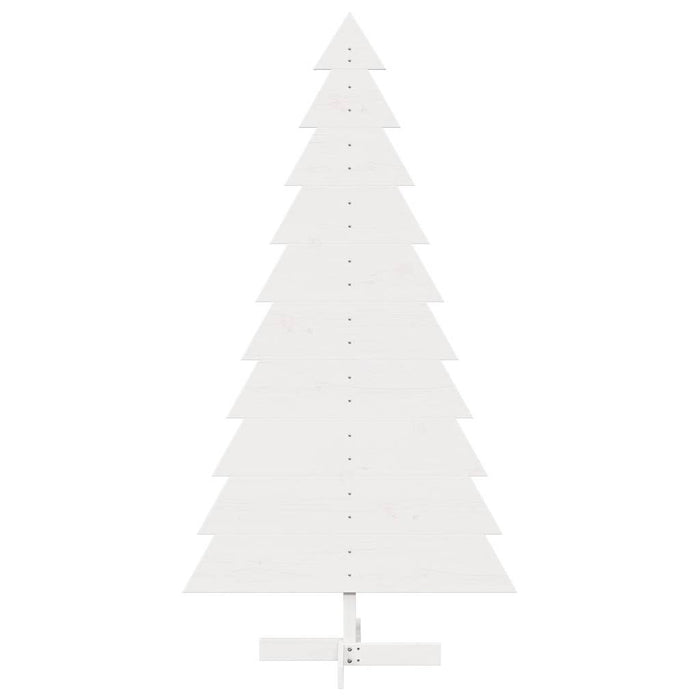 Albero di Natale Decorativo Bianco 180cm Legno Massello di Pino 858196