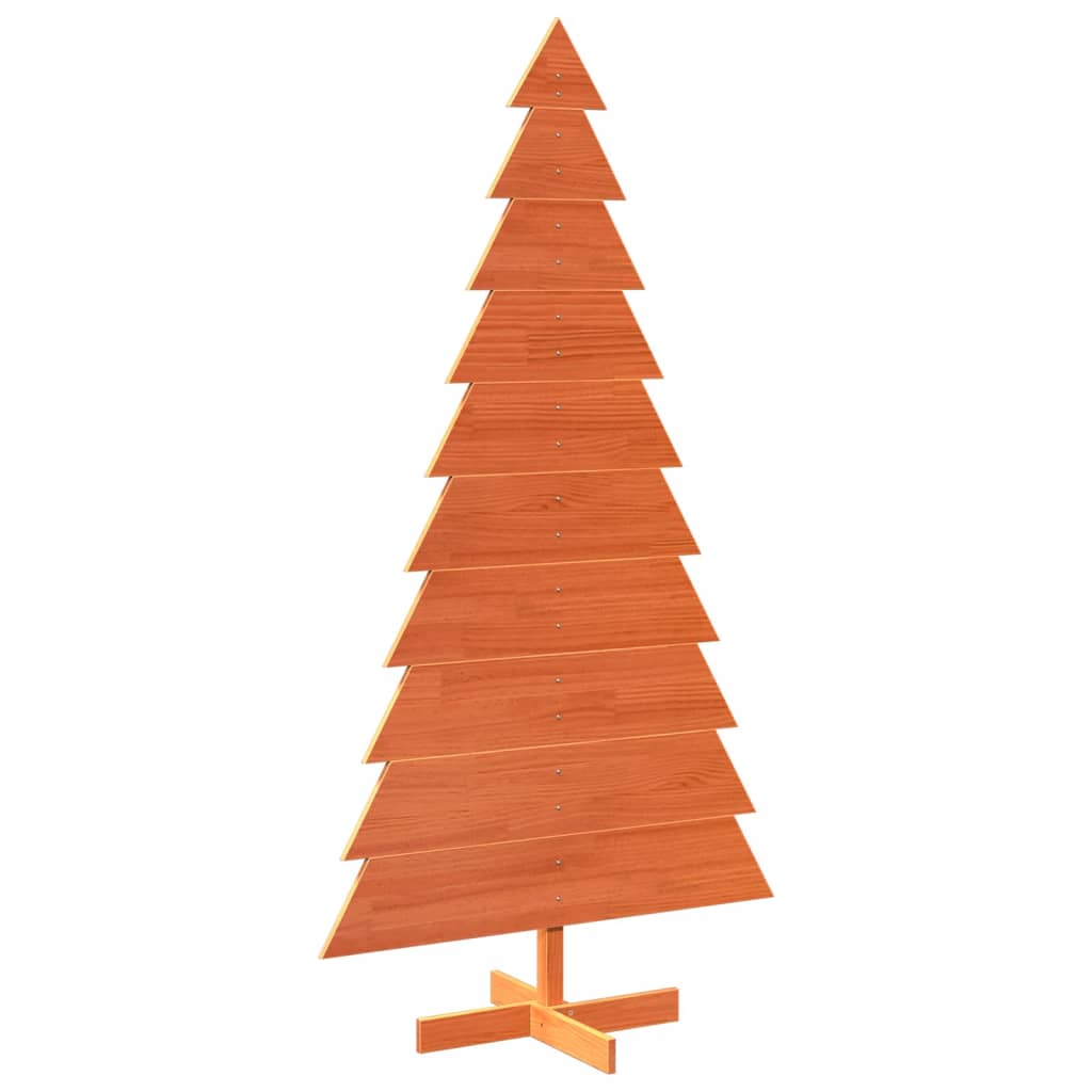 Albero di Natale Marrone Cera 180 cm in Legno Massello di Pino 858197