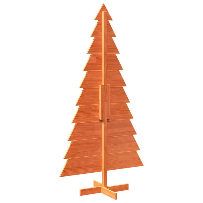 Albero di Natale Marrone Cera 180 cm in Legno Massello di Pino 858197