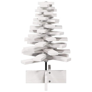 Albero di Natale Decorativo Bianco 60 cm Legno Massello di Pino 858199