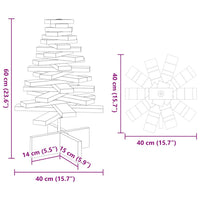 Albero di Natale Decorativo Bianco 60 cm Legno Massello di Pino 858199