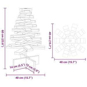 Albero di Natale Marrone Cera 60 cm in Legno Massello di Pino 858200