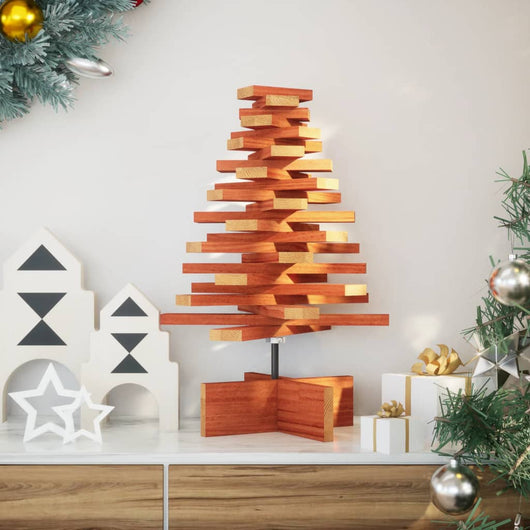 Albero di Natale Marrone Cera 60 cm in Legno Massello di Pino 858200