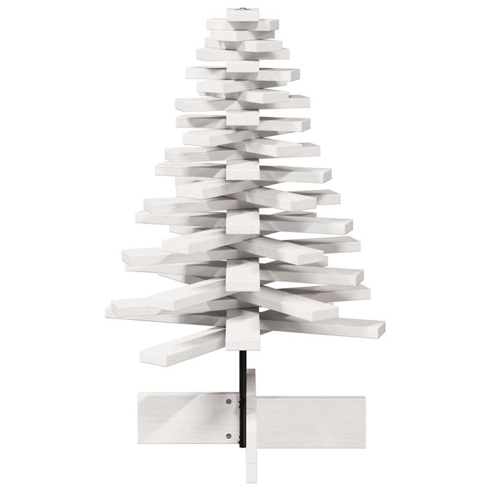 Albero di Natale Decorativo Bianco 80 cm Legno Massello di Pino 858202