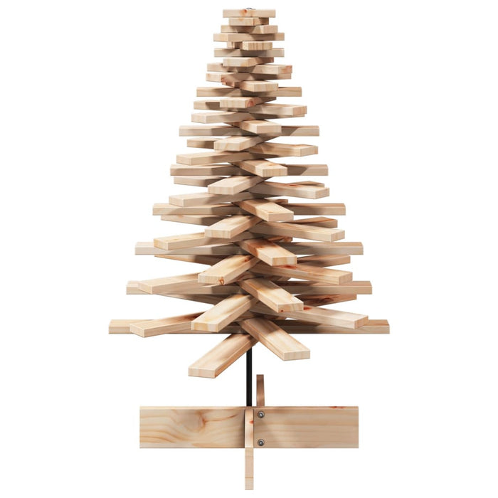 Albero di Natale Decorativo in Legno 100 cm Legno Massello Pino 858204